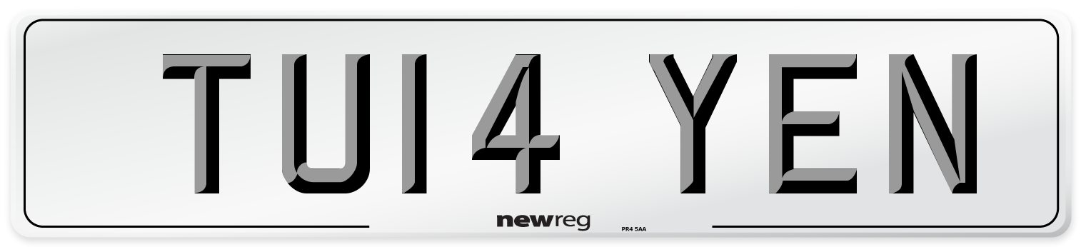 TU14 YEN Number Plate from New Reg